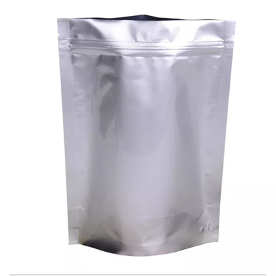 Ασημένιο φύλλο αλουμινίου Food Save Mylar Μεταλλικές επανασφραγιζόμενες θήκες με φερμουάρ με φερμουάρ