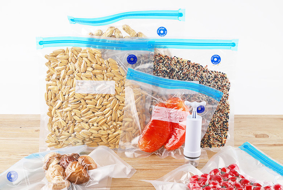 Nylon Vacuum Zipper Bags Συσκευασία τροφίμων με επανακλειόμενο φερμουάρ διπλής στρώσης